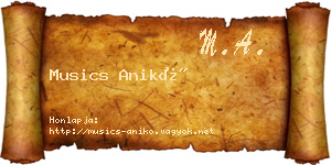 Musics Anikó névjegykártya